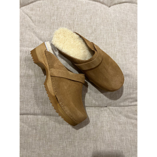 Suede & Shearling Clogs