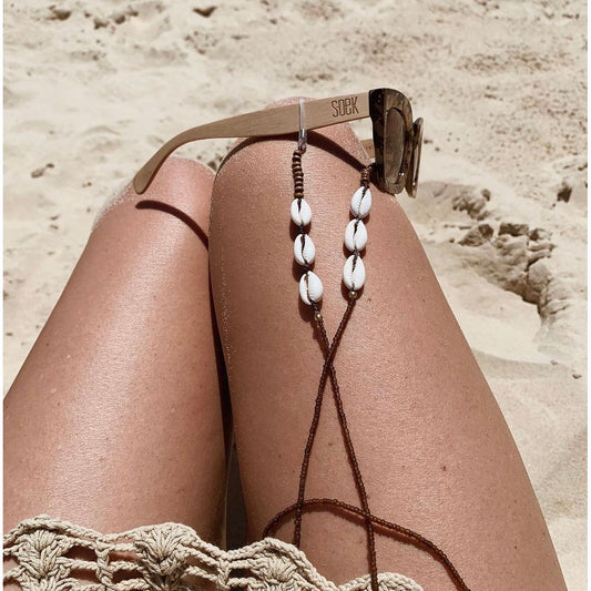 Cowrie shell beaded glasses strap