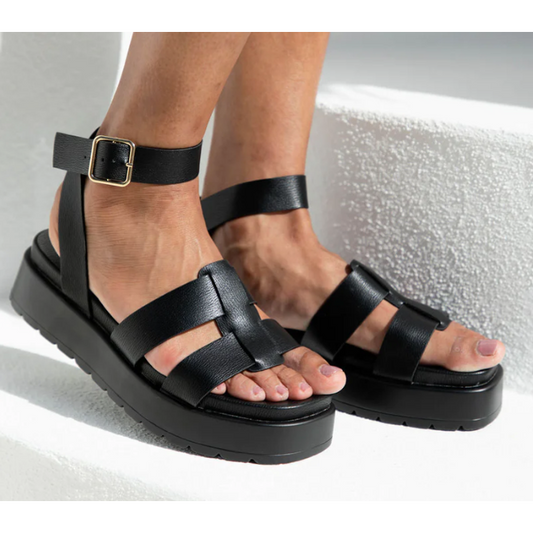 Ferrin black platform sandals
