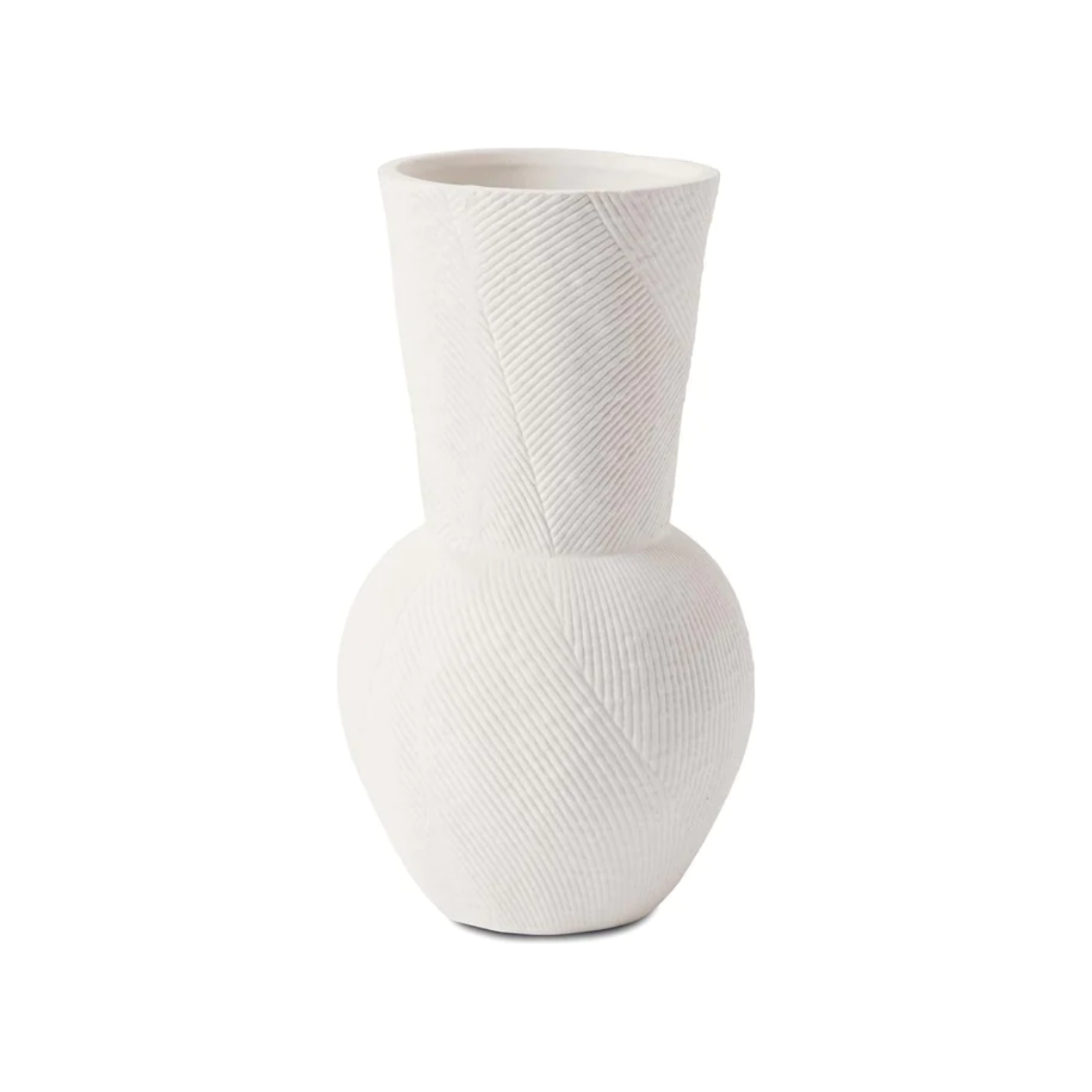 Textured Fluted Clay Vase