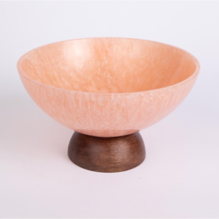 Resin Bowl with Wood Base