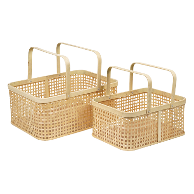 Aldo Natural Bamboo Handled Basket