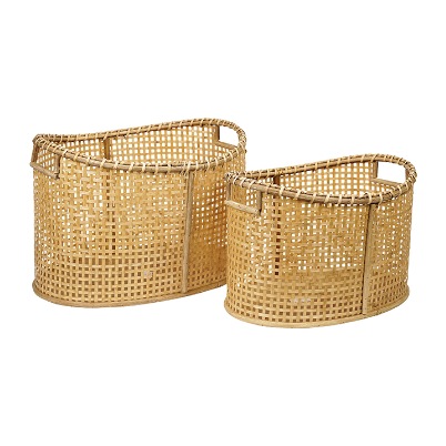 Aldo Natural Bamboo Oval Basket