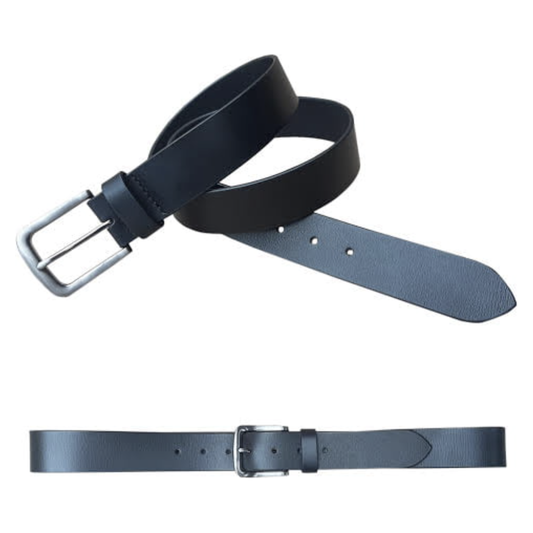 Unisex Black Leather Belt